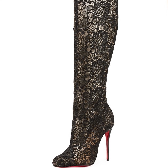 Christian Louboutin Tennissima LaceUp Black Boots - Picture 2 of 4